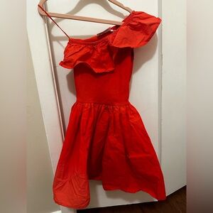 NEW Girls’ Molo GOTS Organic Certified Red off-shoulder dress 3T/4T